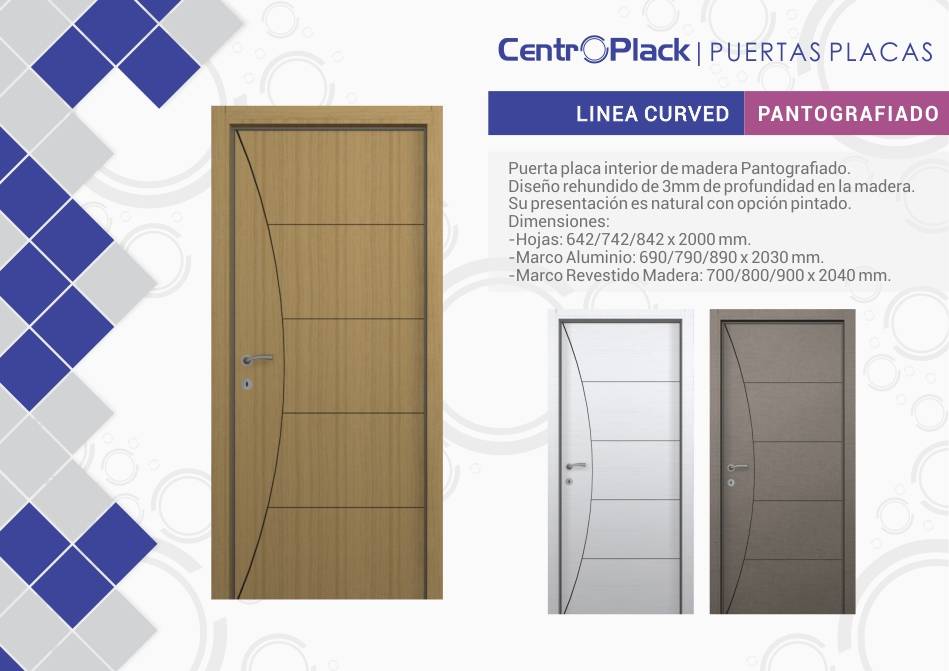 CentroPlack Puertas Placas - Línea Curved Pantografiado