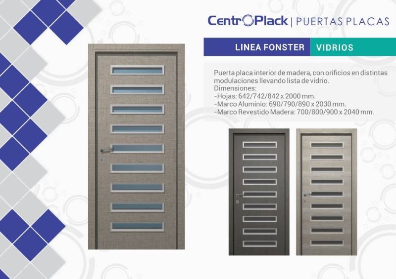 CentroPlack Puertas Placas - Línea Fonster Vidrios