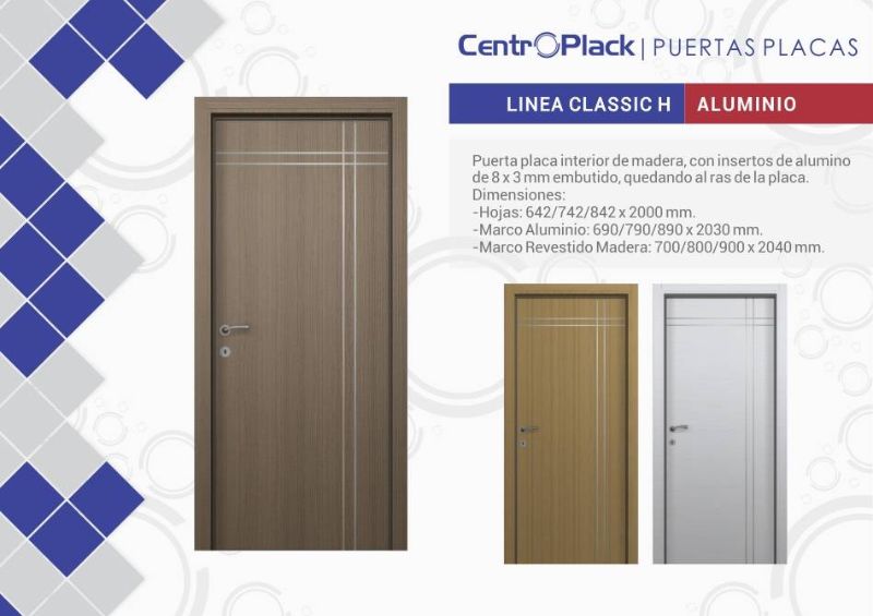 CentroPlack Puertas Placas - Línea Classic H Aluminio