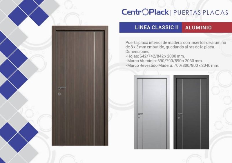 CentroPlack Puertas Placas - Línea Classic II Aluminio