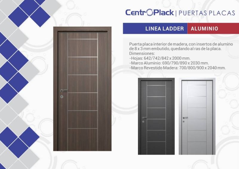 CentroPlack Puertas Placas - Línea Ladder Aluminio