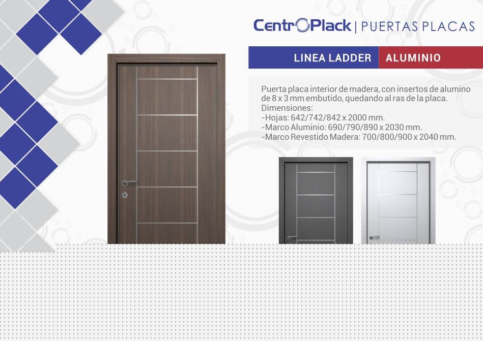 CentroPlack Puertas Placas - Línea Ladder Aluminio