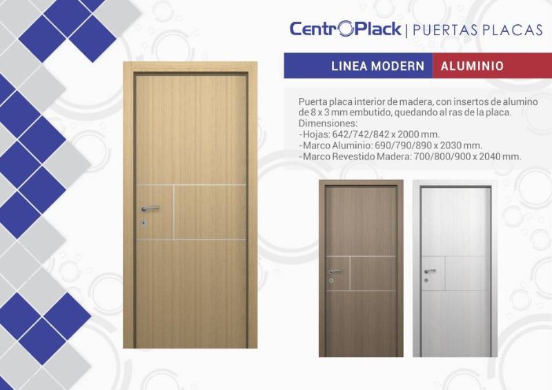 CentroPlack Puertas Placas - Línea Modern Aluminio