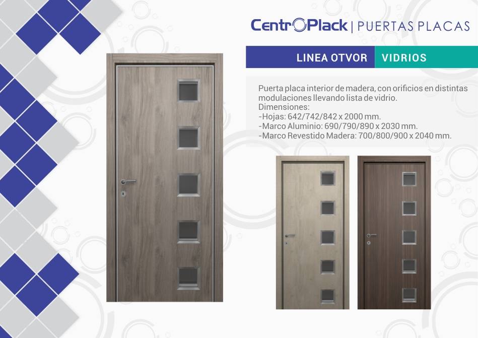 CentroPlack Puertas Placas - Línea Otvor Vidrios