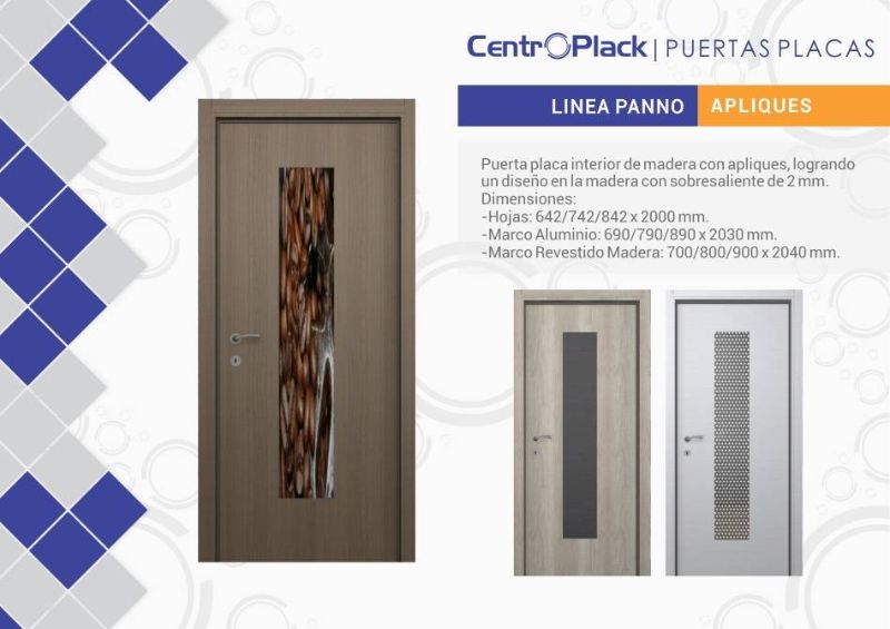 CentroPlack Puertas Placas - Línea Panno Apliques