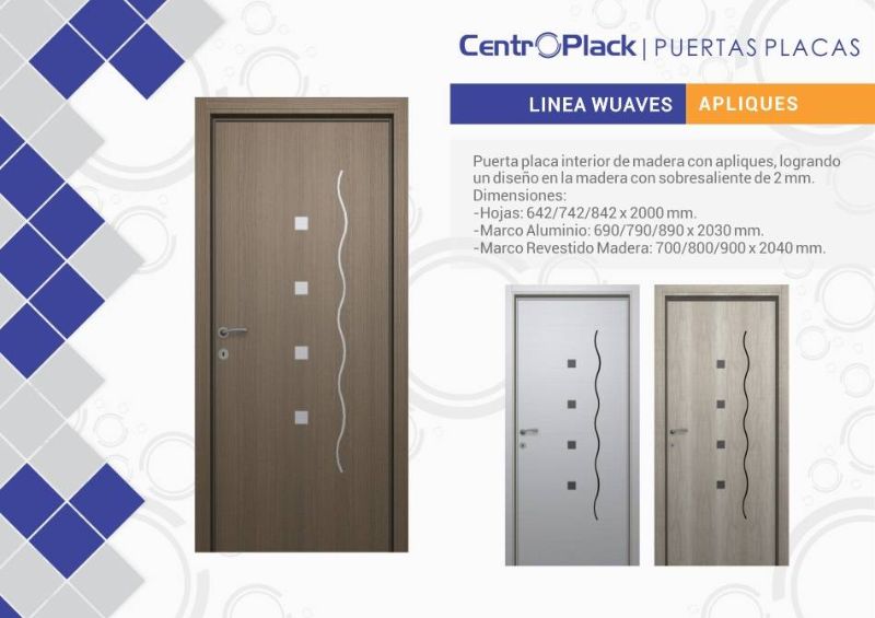 CentroPlack Puertas Placas - Línea Wuaves Apliques
